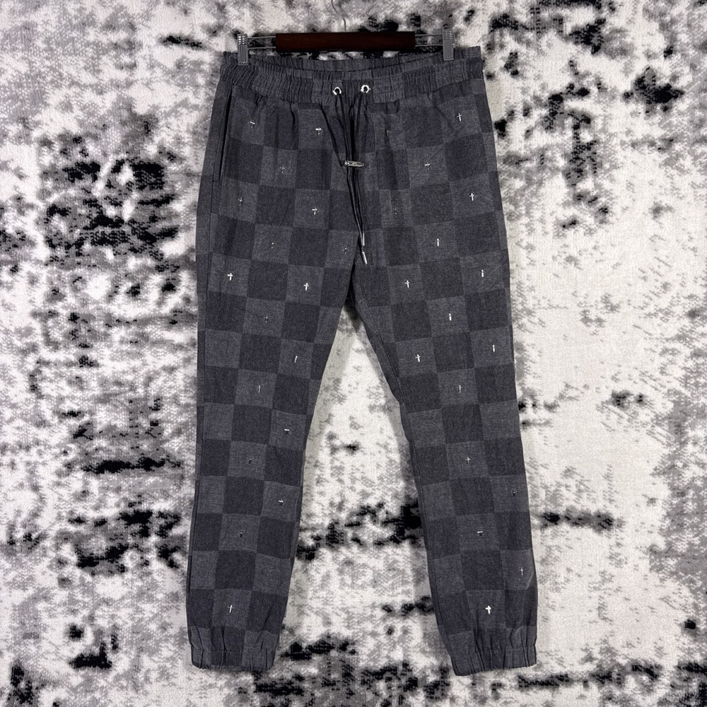 New RTA Jogger Mens Size Large Mini Cross Drawstring Skater Y2K Hip Hop Steetwea
